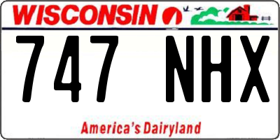 WI license plate 747NHX