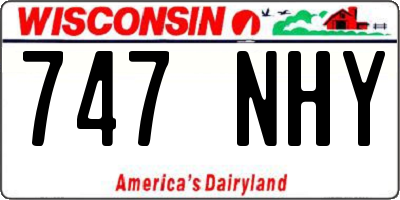 WI license plate 747NHY