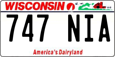WI license plate 747NIA