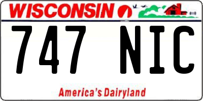 WI license plate 747NIC