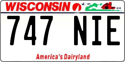 WI license plate 747NIE