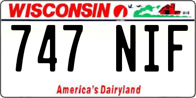 WI license plate 747NIF