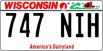 WI license plate 747NIH