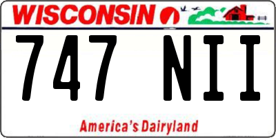 WI license plate 747NII