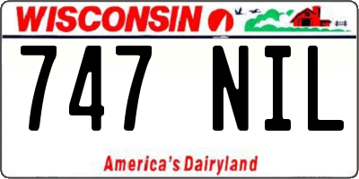 WI license plate 747NIL