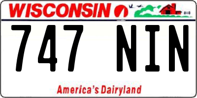 WI license plate 747NIN