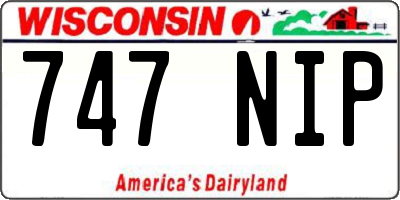 WI license plate 747NIP
