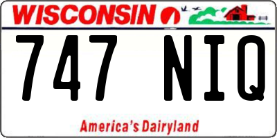 WI license plate 747NIQ