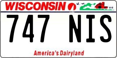 WI license plate 747NIS