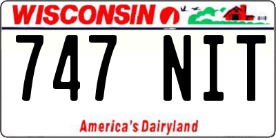 WI license plate 747NIT