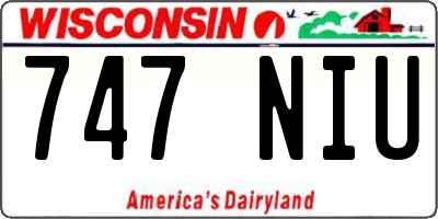 WI license plate 747NIU