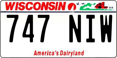 WI license plate 747NIW