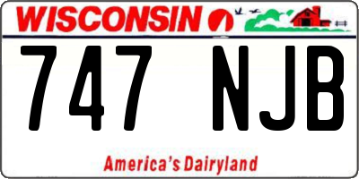 WI license plate 747NJB