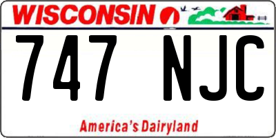 WI license plate 747NJC