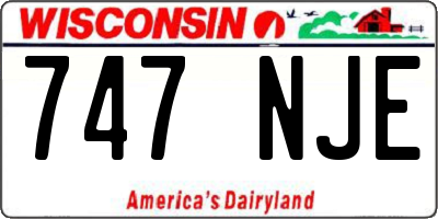 WI license plate 747NJE