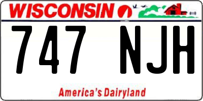 WI license plate 747NJH