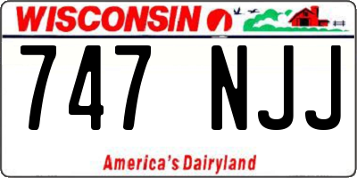 WI license plate 747NJJ