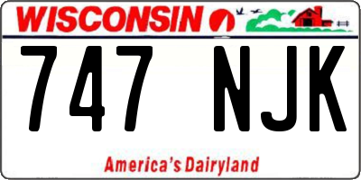 WI license plate 747NJK