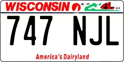 WI license plate 747NJL