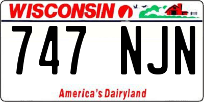 WI license plate 747NJN