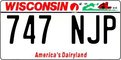 WI license plate 747NJP