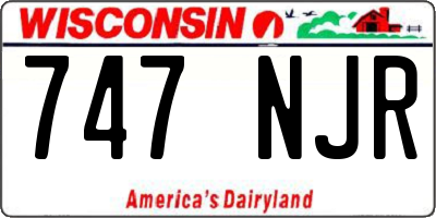 WI license plate 747NJR