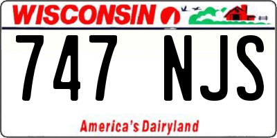WI license plate 747NJS