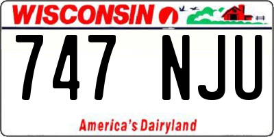 WI license plate 747NJU