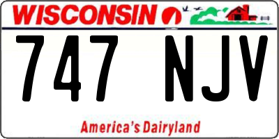 WI license plate 747NJV