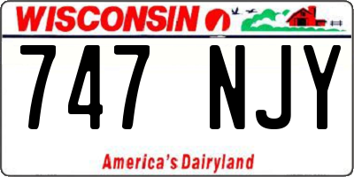WI license plate 747NJY
