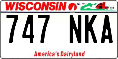 WI license plate 747NKA