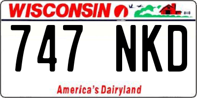 WI license plate 747NKD