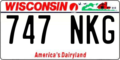 WI license plate 747NKG