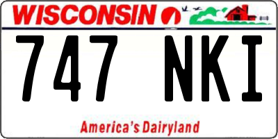 WI license plate 747NKI