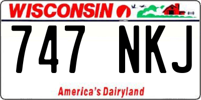 WI license plate 747NKJ
