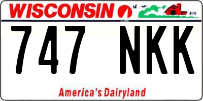 WI license plate 747NKK