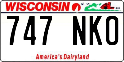 WI license plate 747NKO