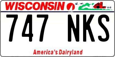 WI license plate 747NKS