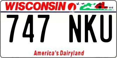 WI license plate 747NKU
