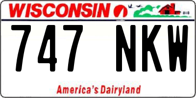 WI license plate 747NKW