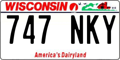 WI license plate 747NKY