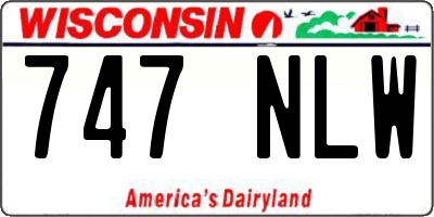 WI license plate 747NLW