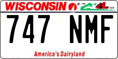 WI license plate 747NMF