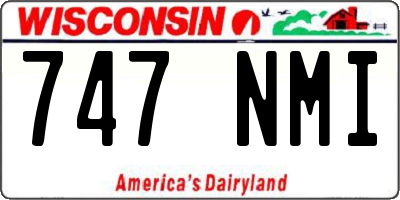 WI license plate 747NMI