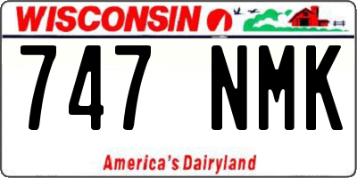 WI license plate 747NMK