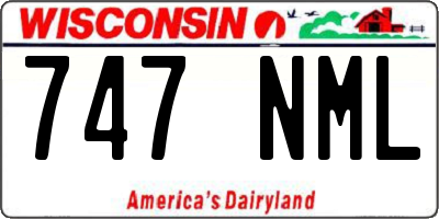 WI license plate 747NML