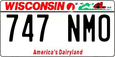 WI license plate 747NMO