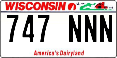 WI license plate 747NNN