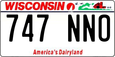 WI license plate 747NNO