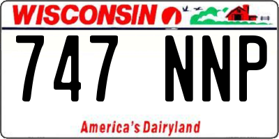WI license plate 747NNP